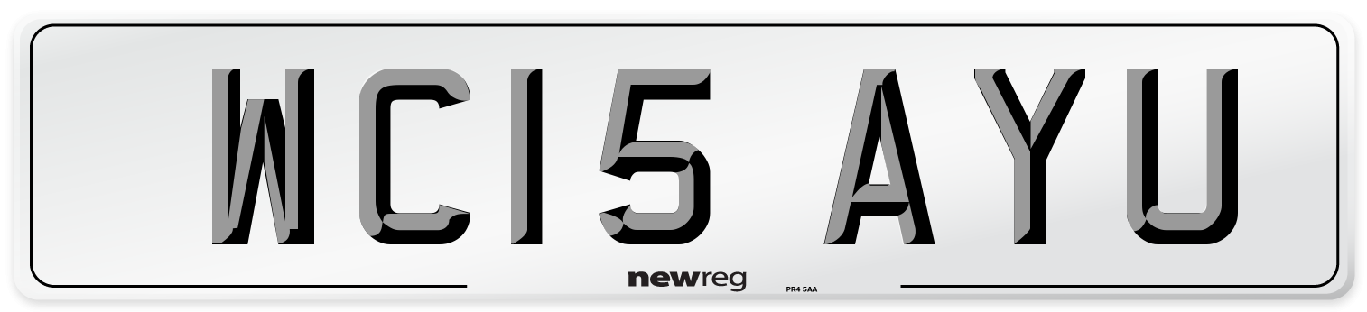 WC15 AYU Number Plate from New Reg